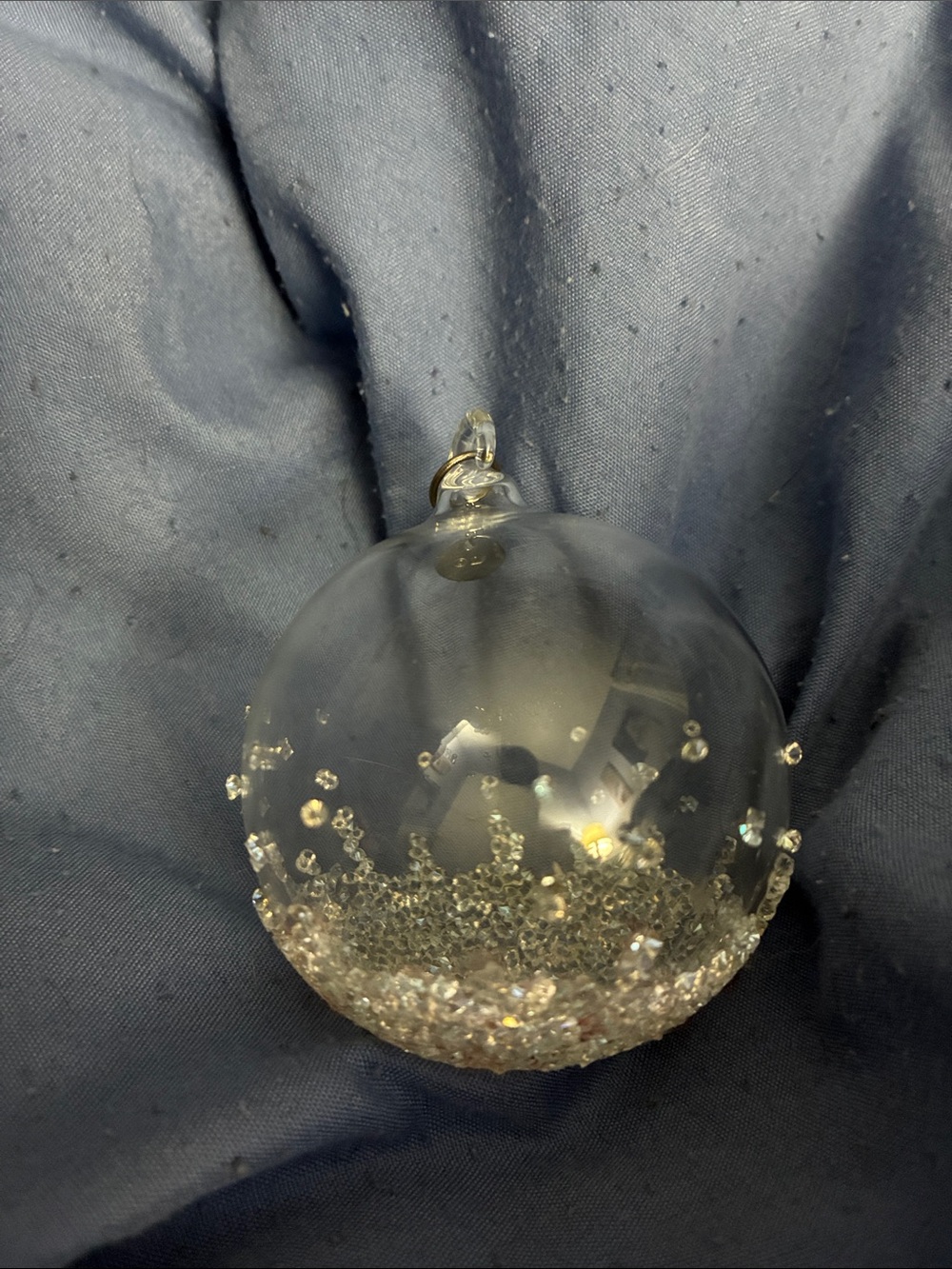 Swarovski Clear Glass Ornament with Crystal Cluster
